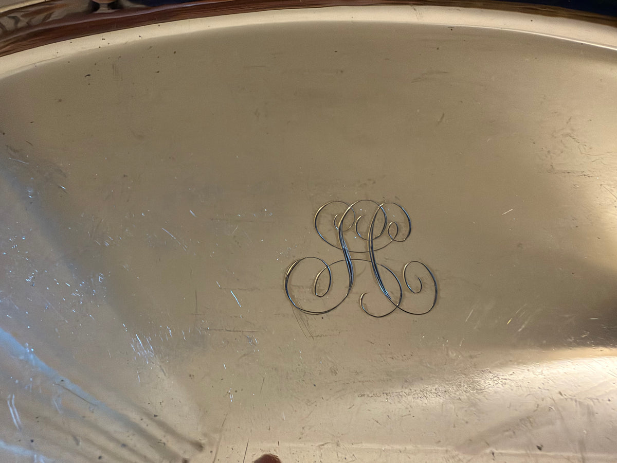 Mid-Century Silverplate Tray with Monogram
