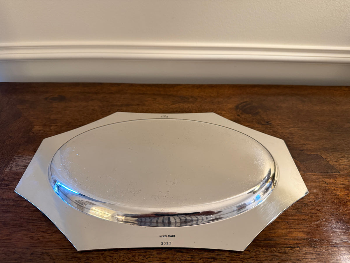 Mid-Century Silverplate Tray with Monogram