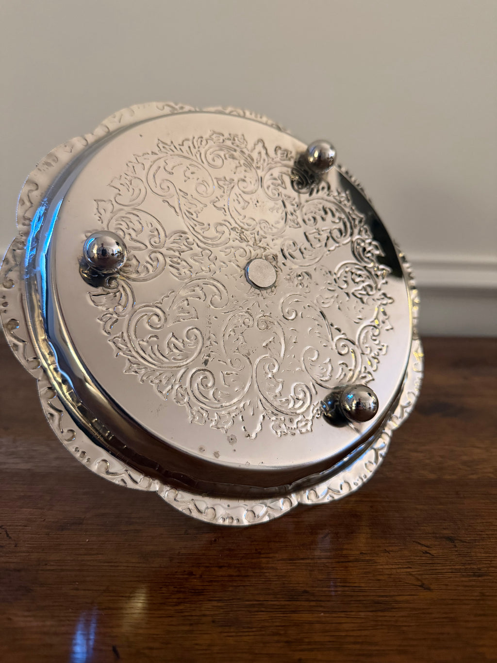 Late Mid-Century Ornate Silverplate Serving Stand