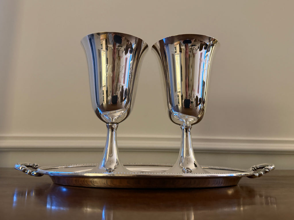 1950's Silverplate Petite Handled Serving Tray