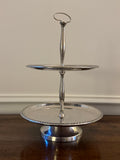 Mid-Century Silverplate Two-Tier Serving Stand