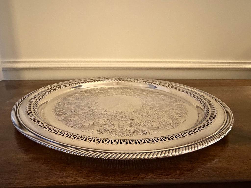 Wm. Rogers Silverplate Pierced Serving Tray