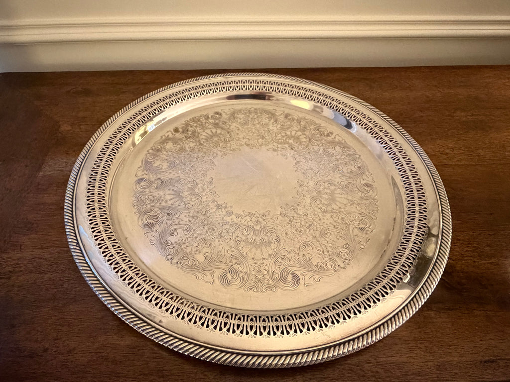 Wm. Rogers Silverplate Pierced Serving Tray