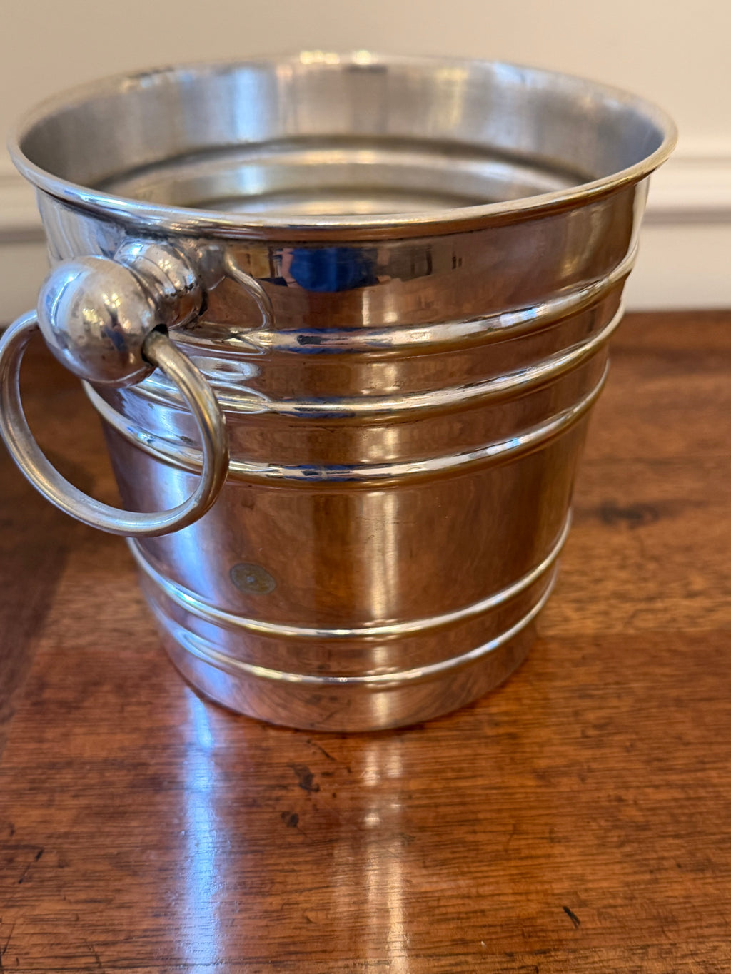 Vintage Silverplate Petite Ice Bucket with Ring Handles