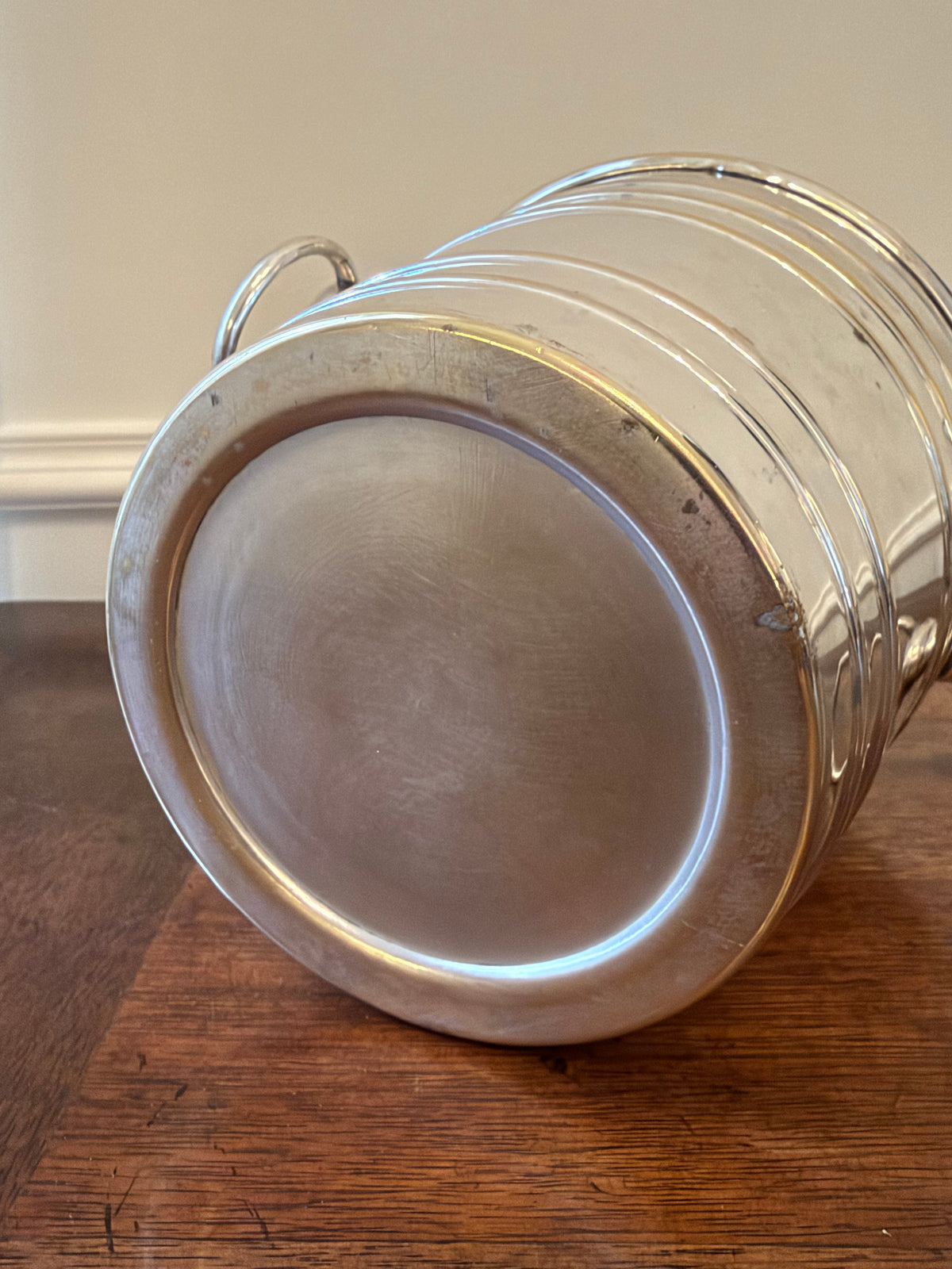 Vintage Silverplate Petite Ice Bucket with Ring Handles