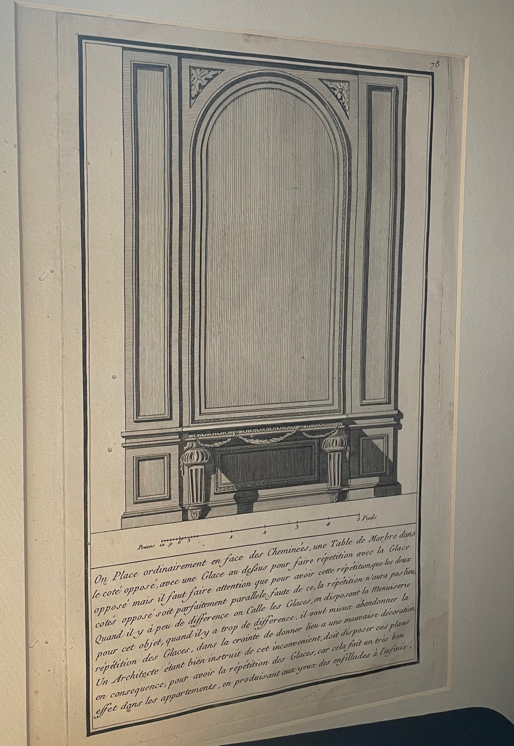1727 French Architectural Engraving, Jean Mariette, Matted and Framed