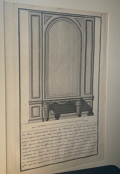 1727 French Architectural Engraving, Jean Mariette, Matted and Framed