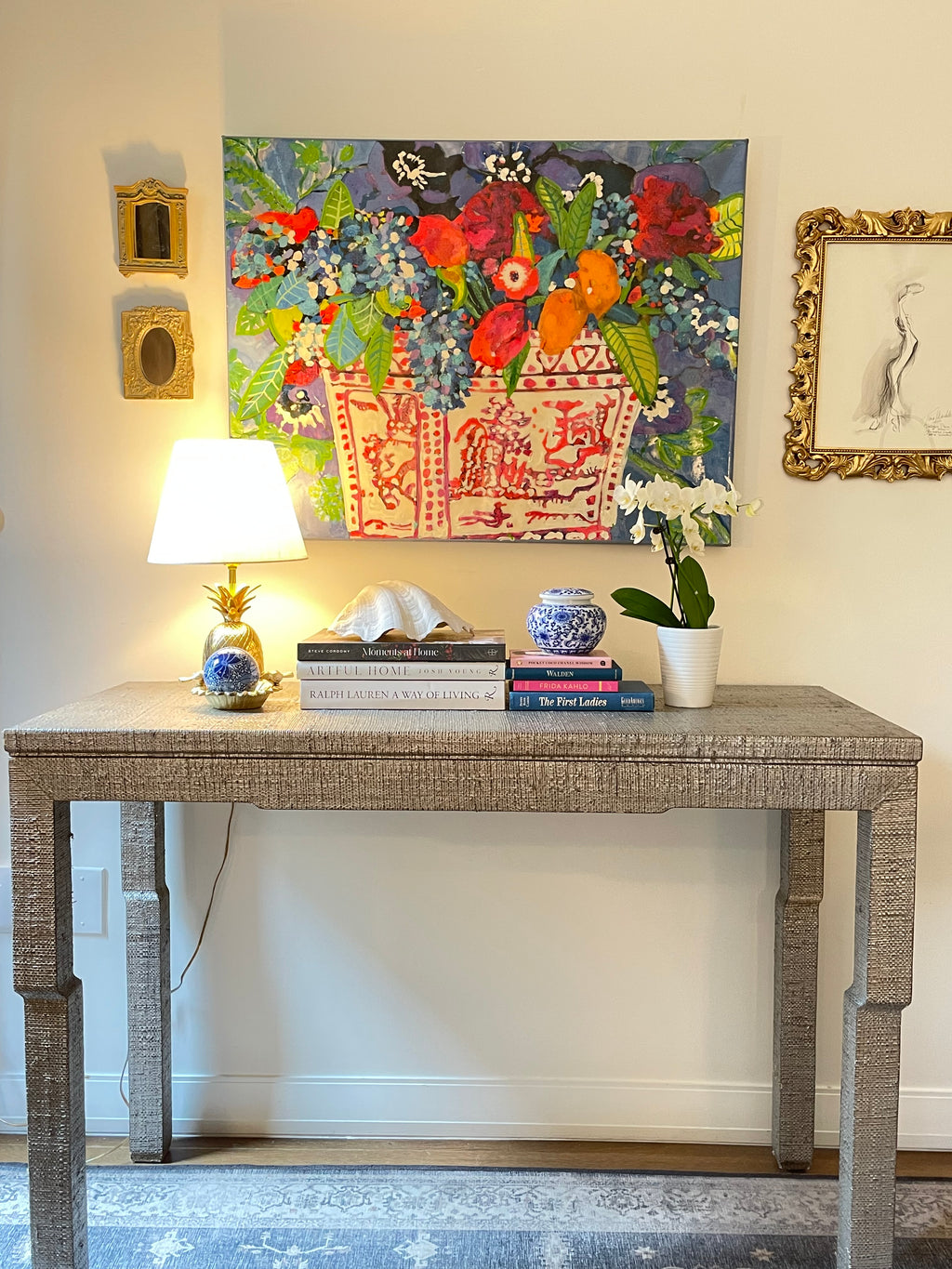 Bunny Williams Home Yuri Raffia Console Table