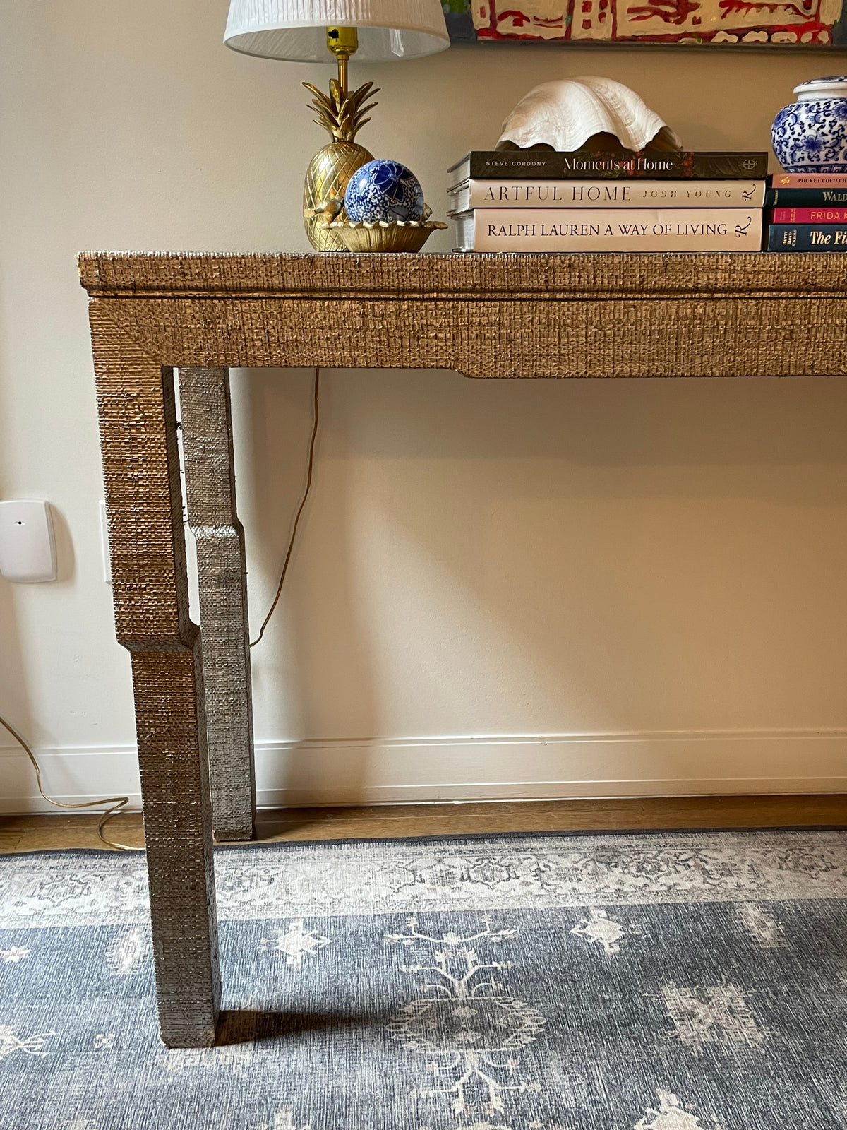 Bunny Williams Home Yuri Raffia Console Table