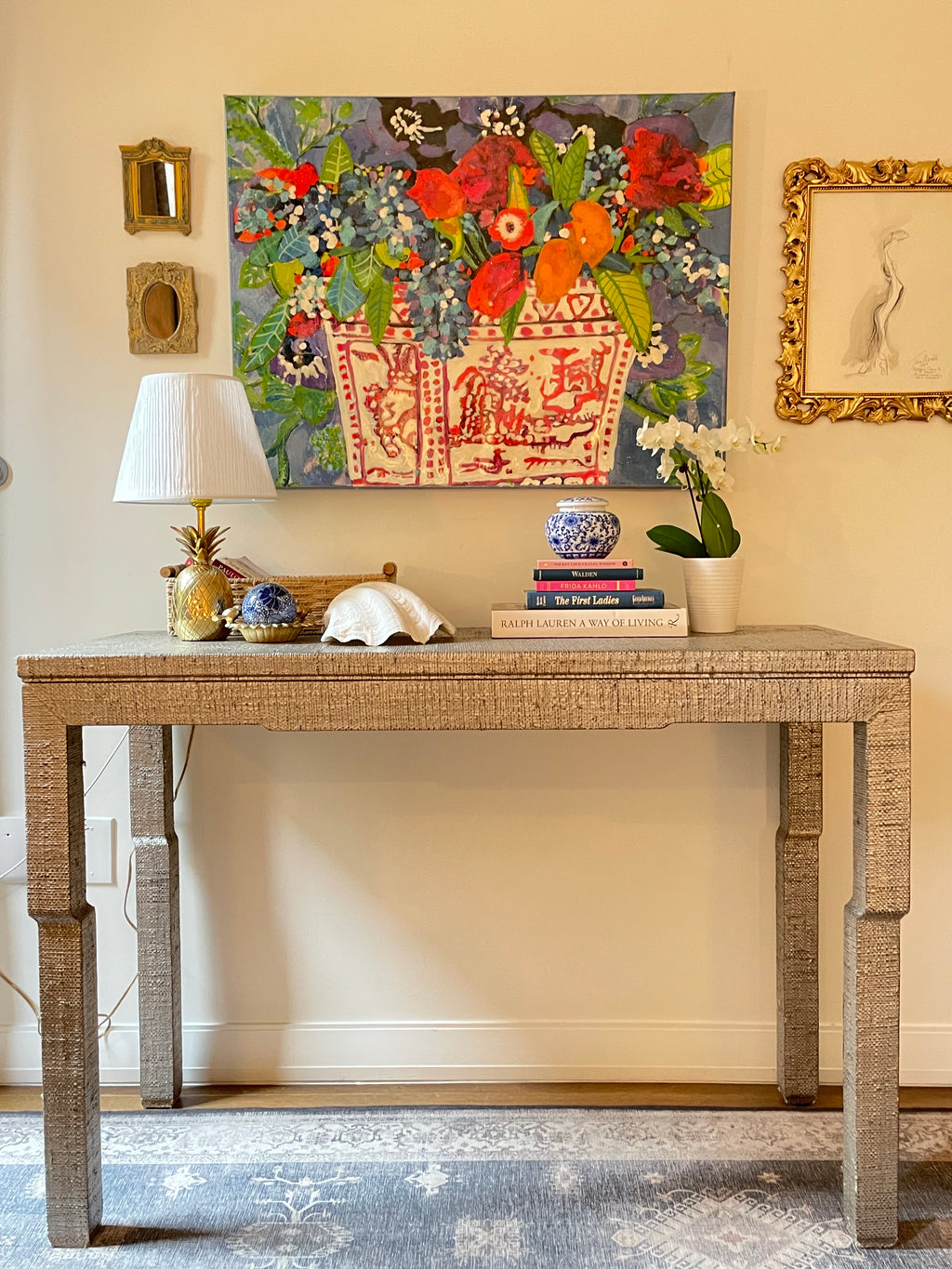 Bunny Williams Home Yuri Raffia Console Table