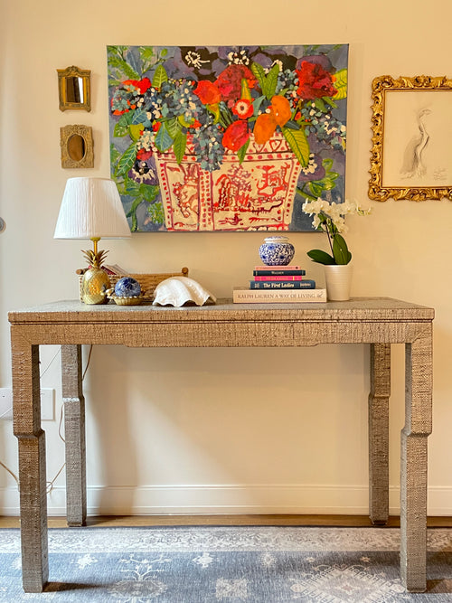 Bunny Williams Home Yuri Raffia Console Table