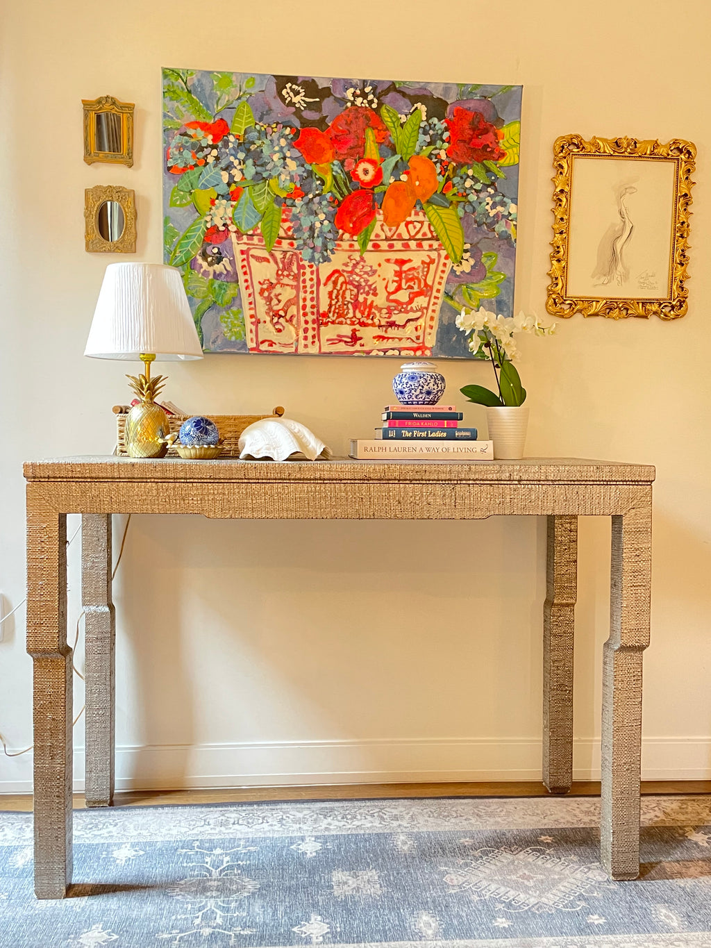 Bunny Williams Home Yuri Raffia Console Table