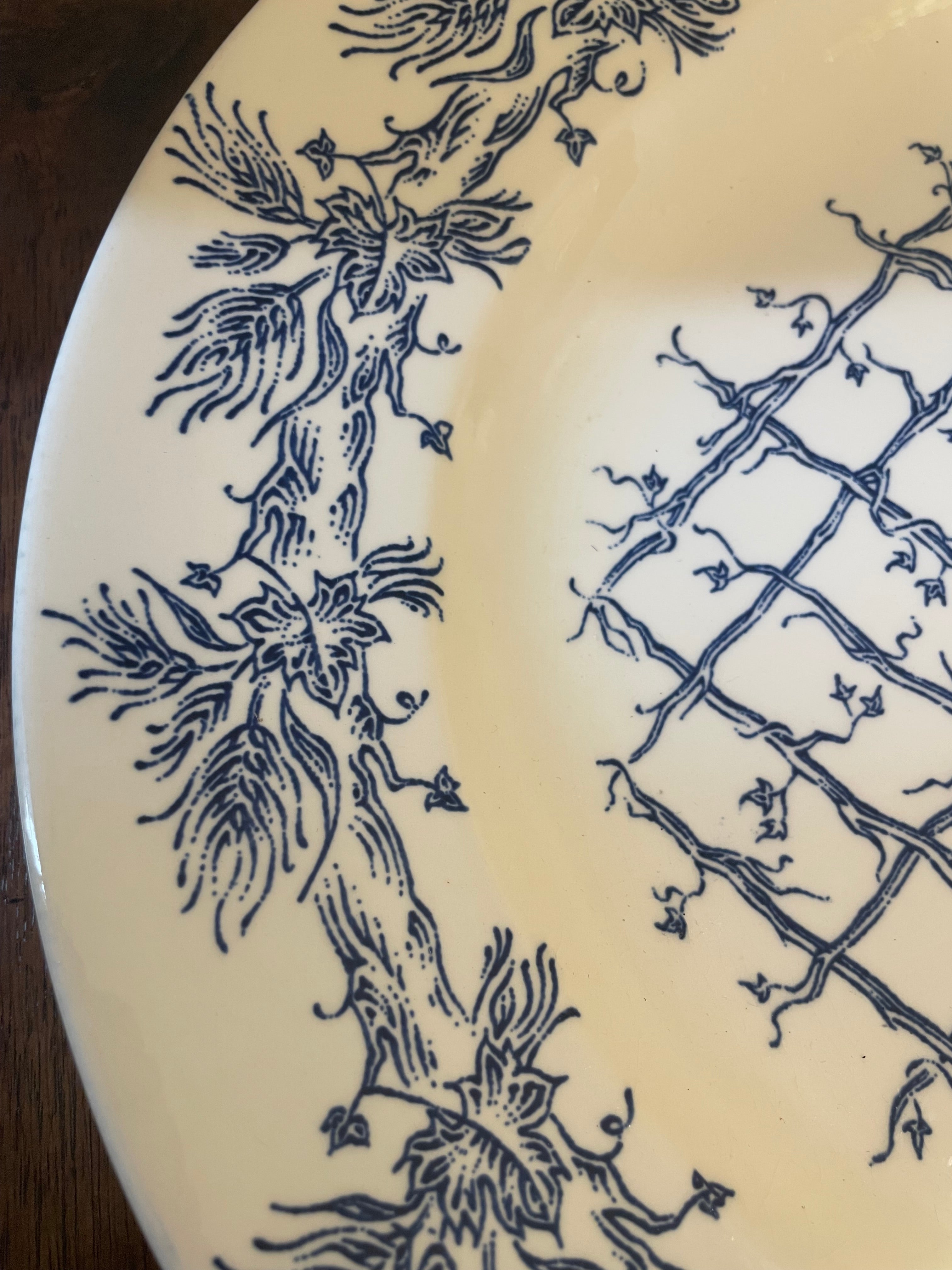 Vintage Williams-Sonoma “Blue Harvest” Oversized 17" Serving Platter, Made in England