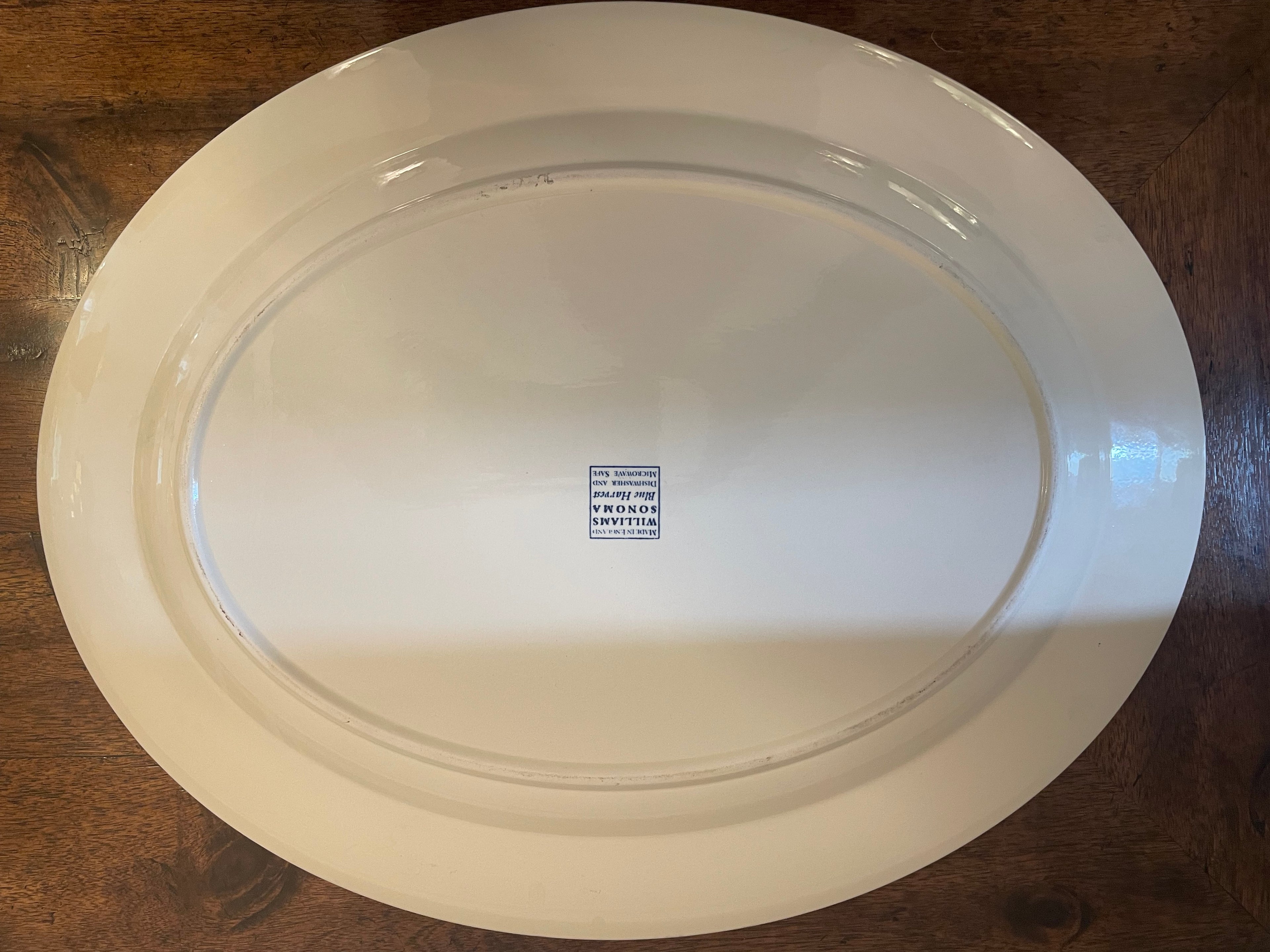 Vintage Williams-Sonoma “Blue Harvest” Oversized 17" Serving Platter, Made in England