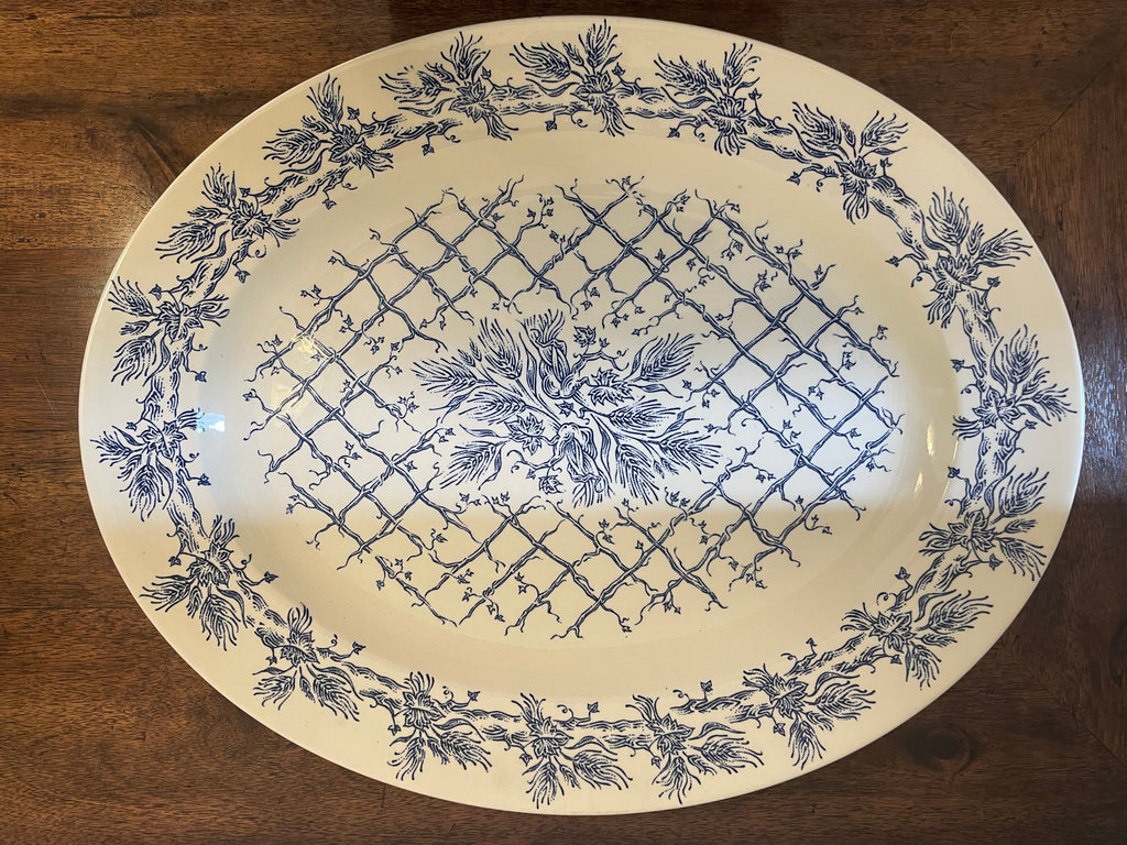 Vintage Williams-Sonoma “Blue Harvest” Oversized 17" Serving Platter, Made in England