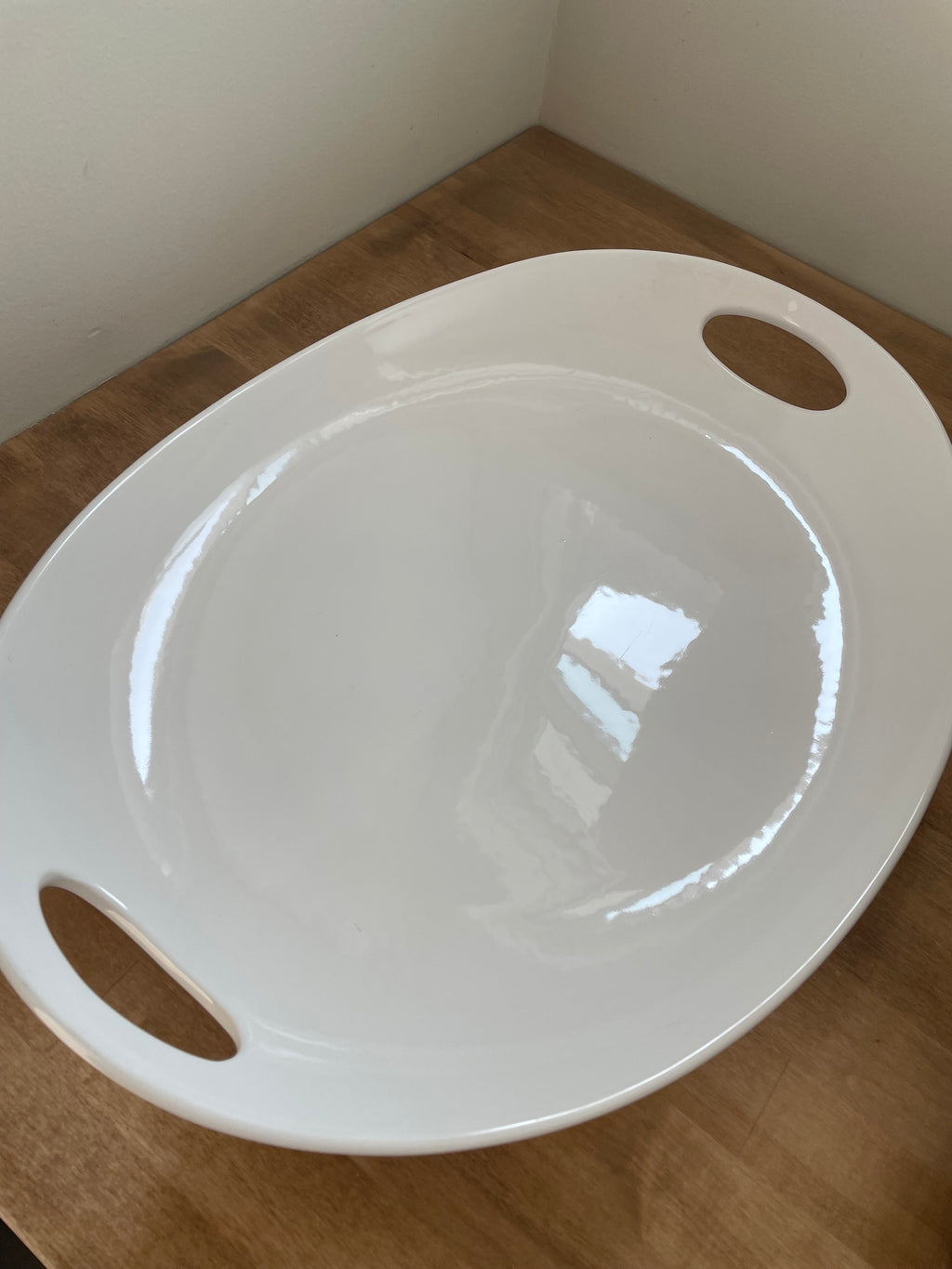 Vintage large white serving platter, Ceriart SA Made in Portugal