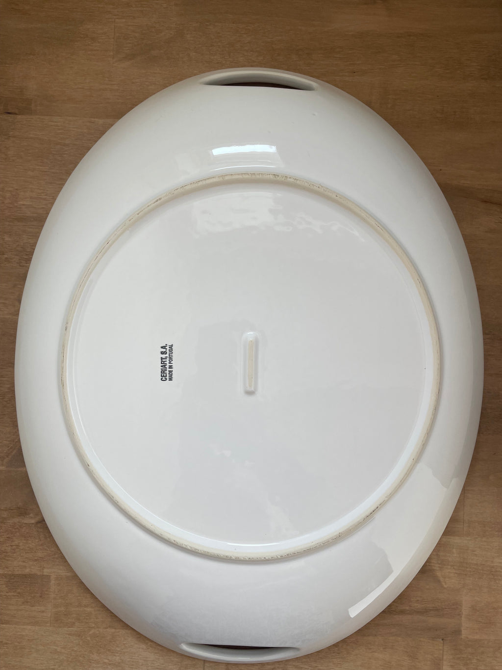 Vintage large white serving platter, Ceriart SA Made in Portugal