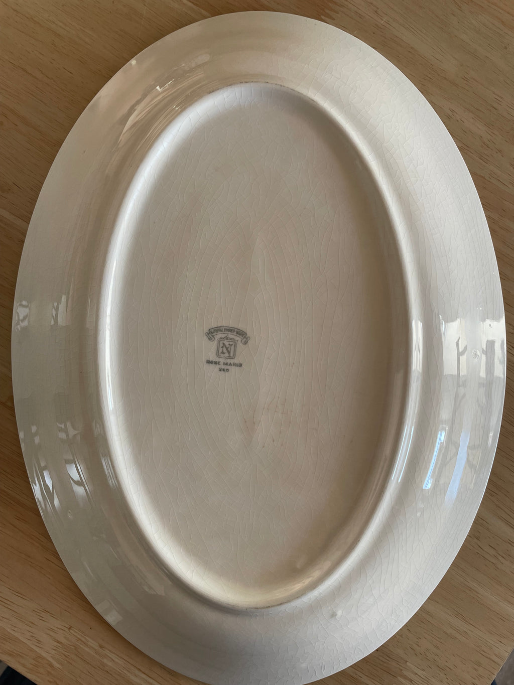 Antique National China “Rose Marie” 13.5" Oval Serving Platter, c. 1910s–1920s