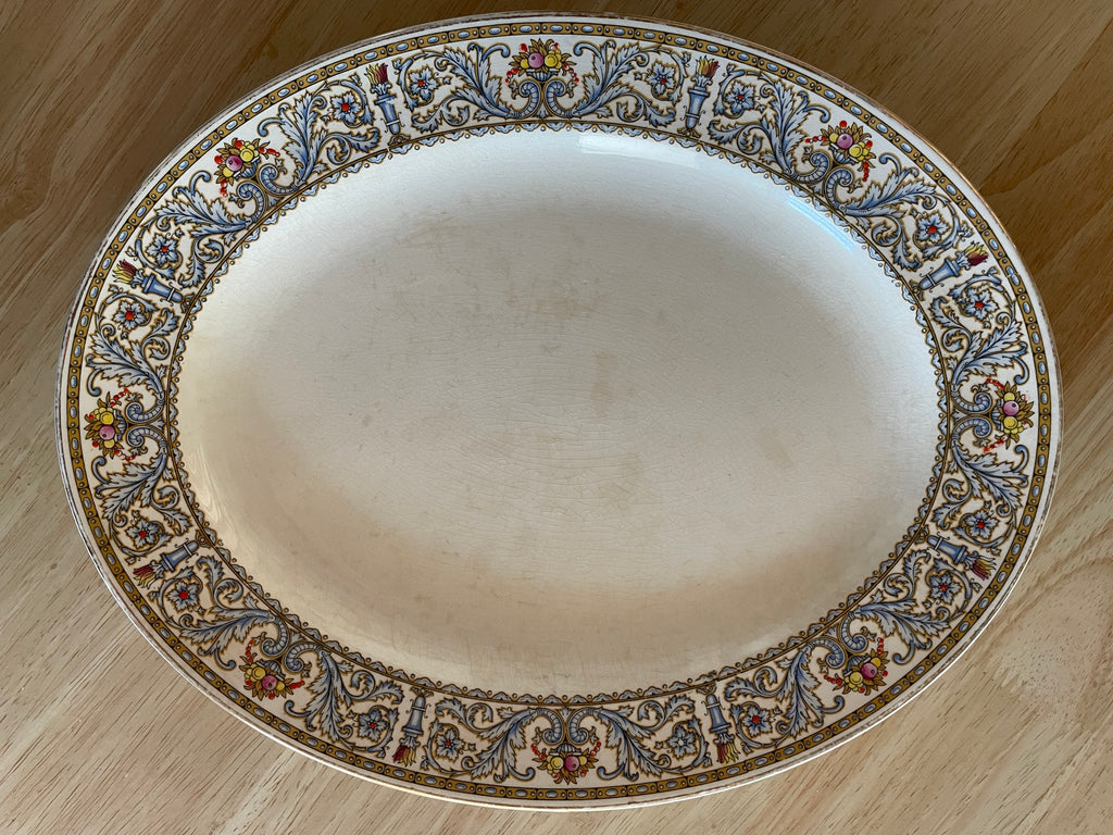 Antique Crown Ducal “Rex” Oval Serving Platter, England, c. 1920s–30s