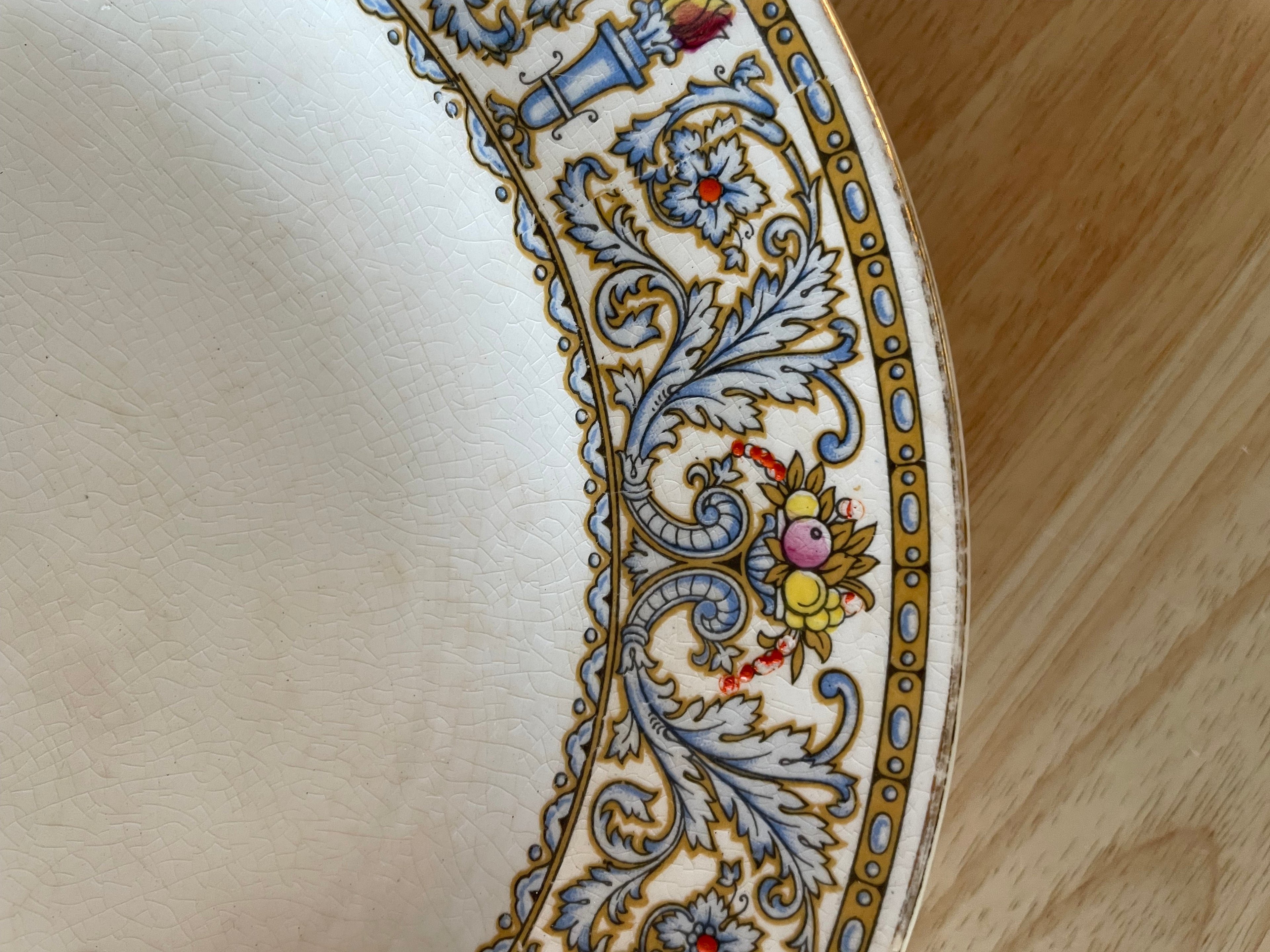 Antique Crown Ducal “Rex” Oval Serving Platter, England, c. 1920s–30s