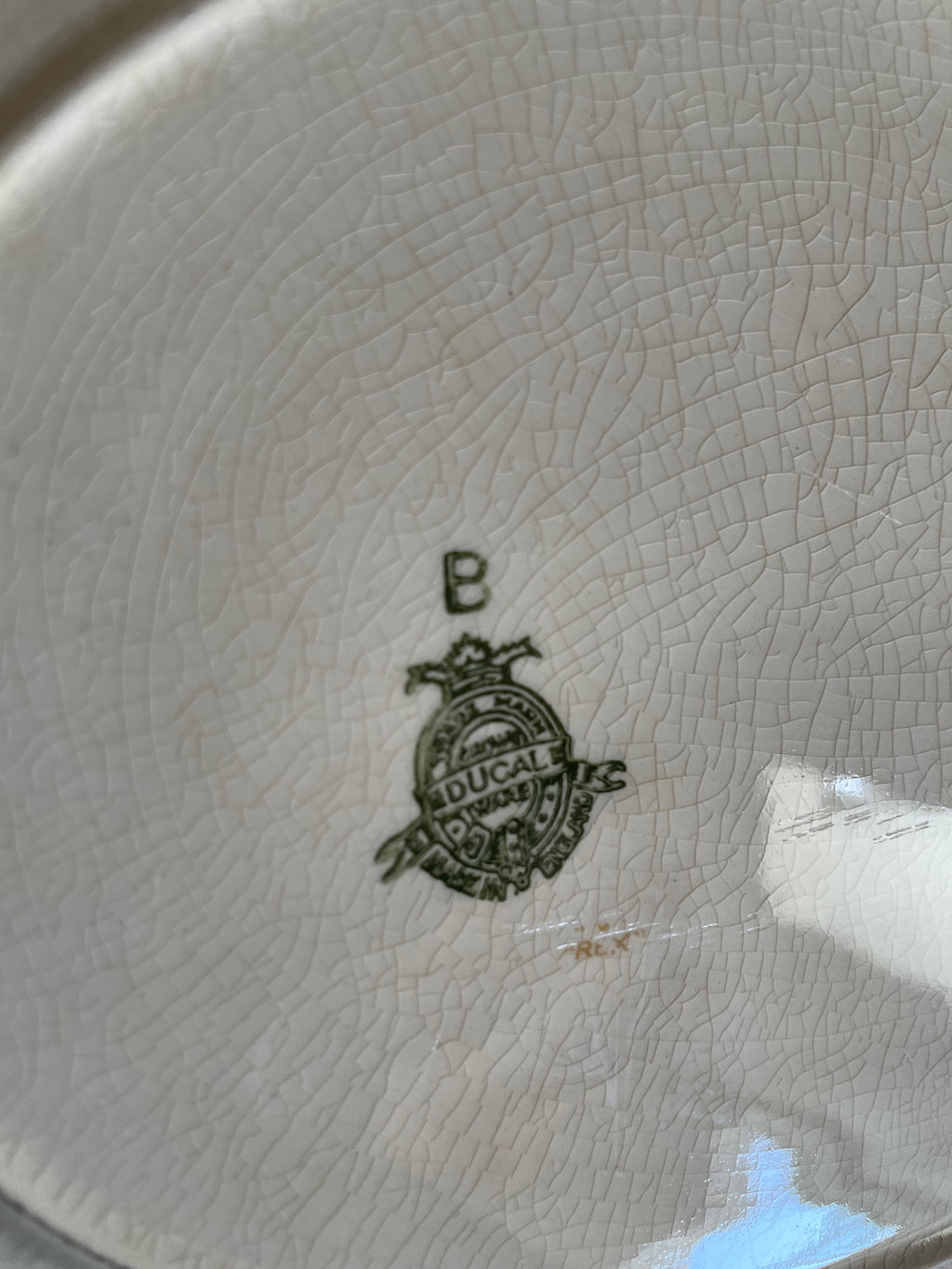 Antique Crown Ducal “Rex” Oval Serving Platter, England, c. 1920s–30s