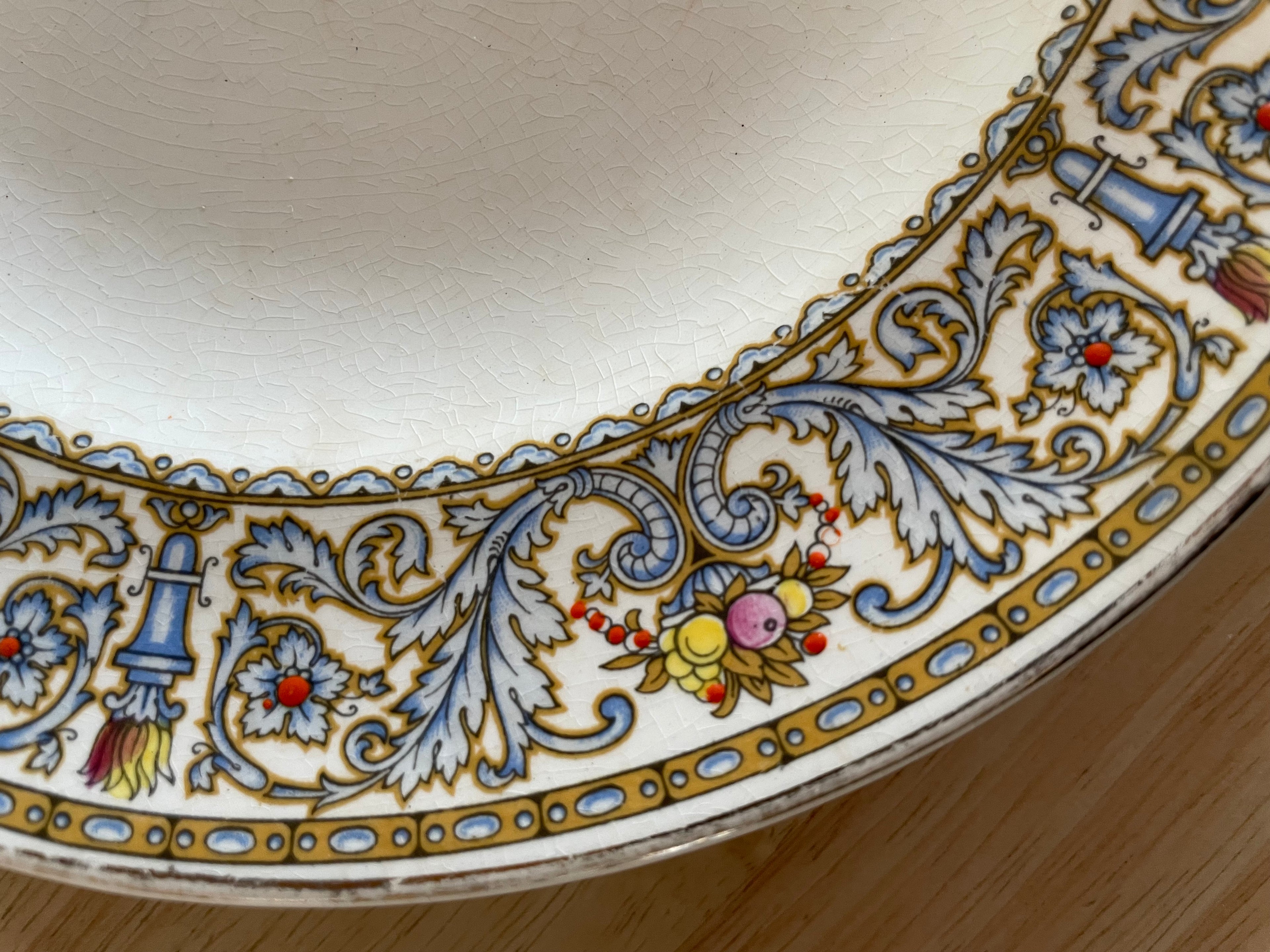 Antique Crown Ducal “Rex” Oval Serving Platter, England, c. 1920s–30s