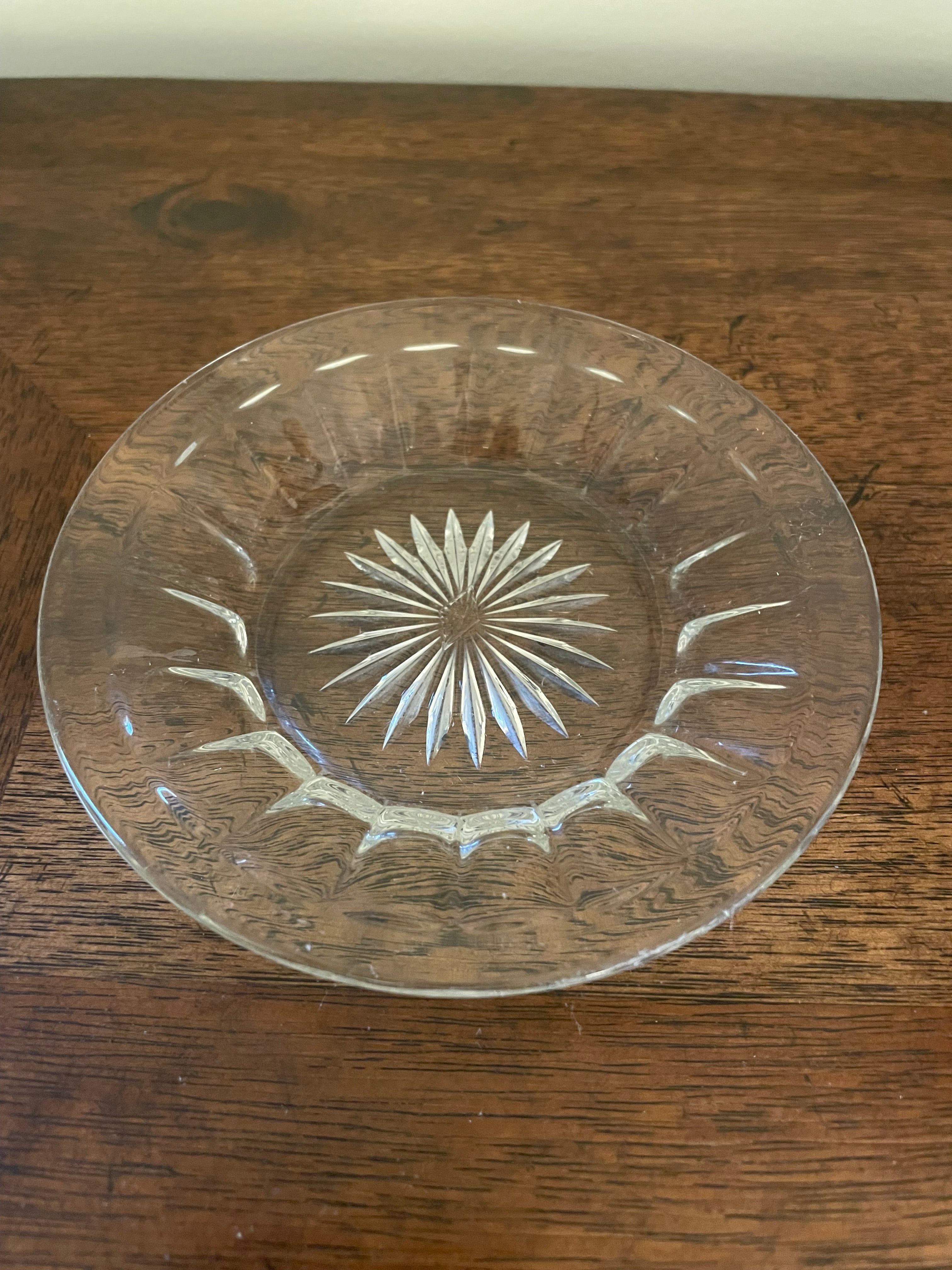 Heisey Narrow Flute Set of 6 Bread/Butter Dishes, Small Cocktail or Desert Plates, Vintage, Mid-Century