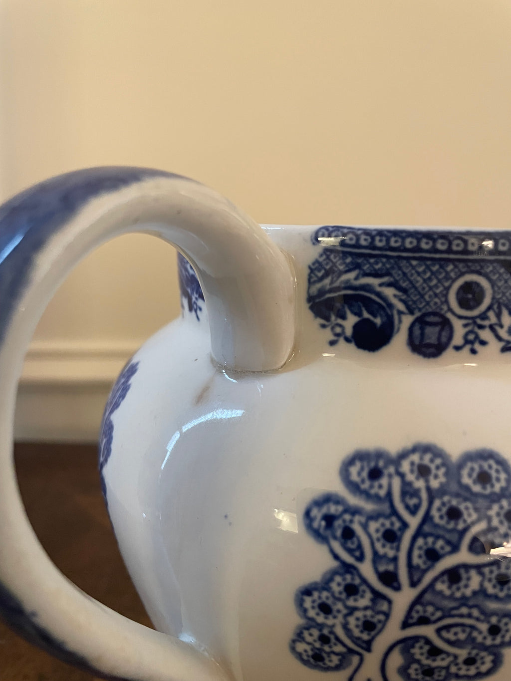 Antique Allertons Ltd "Willow Blue" Earthenware Water Jug, English