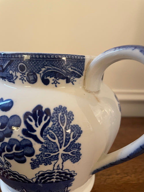 Antique Allertons Ltd "Willow Blue" Earthenware Water Jug, English
