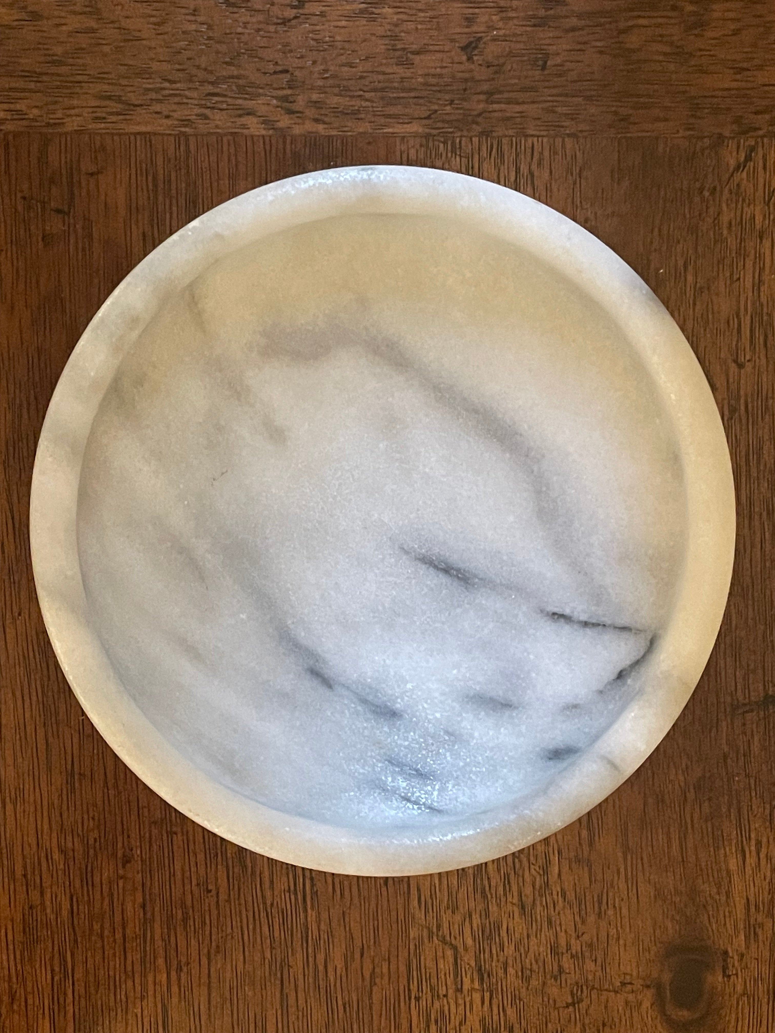 Solid Marble petite round catch-all bowl, vintage