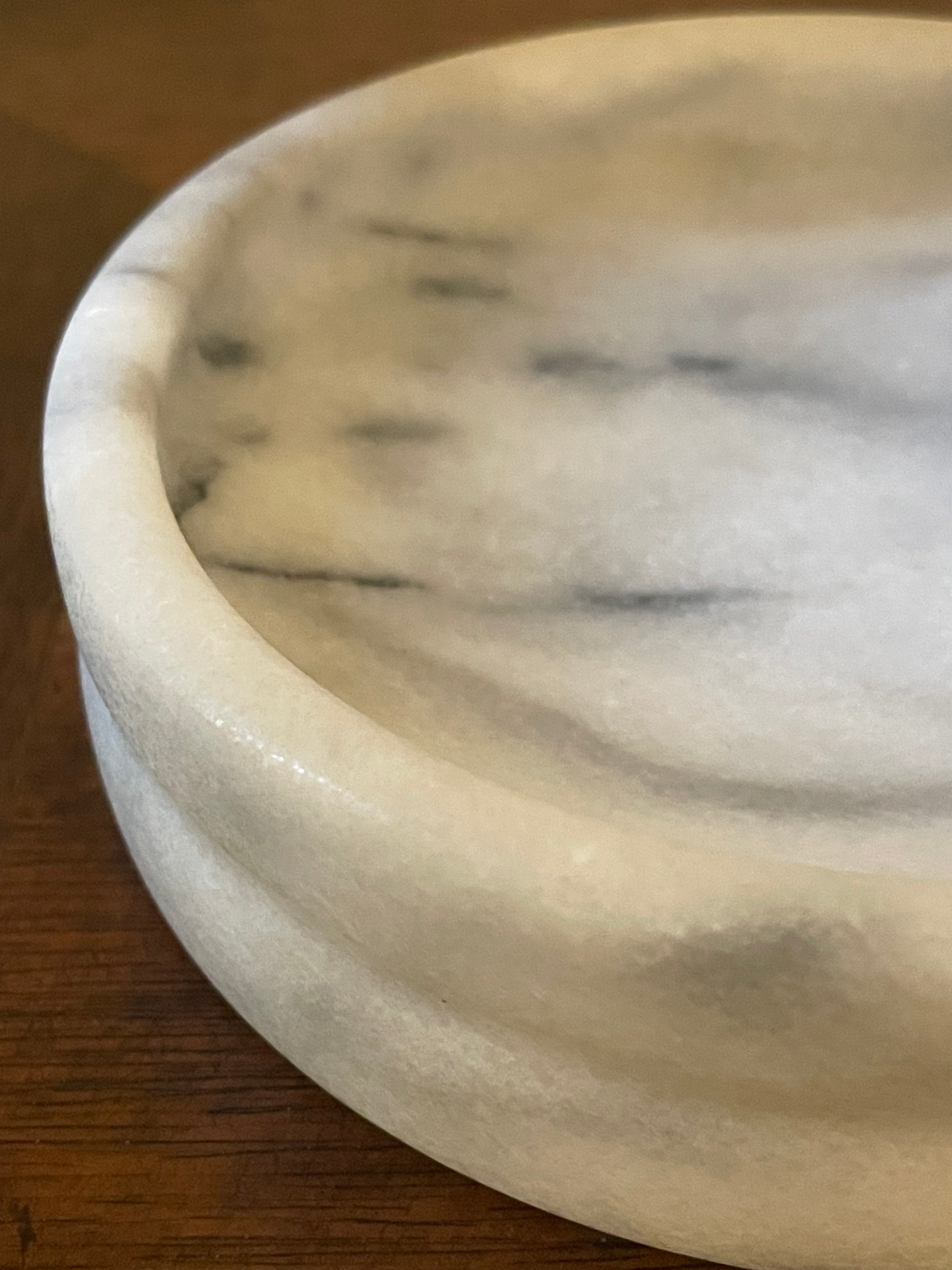 Solid Marble petite round catch-all bowl, vintage