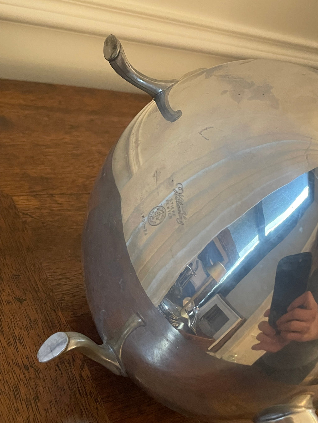 Stieff 'Colonial Williamsburg' Pewter Tea Pot, Vintage
