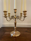 Vintage Polished Baldwin Brass 5 Arm Candelabra Made in USA, approx 11 inches tall,  11 inches wide