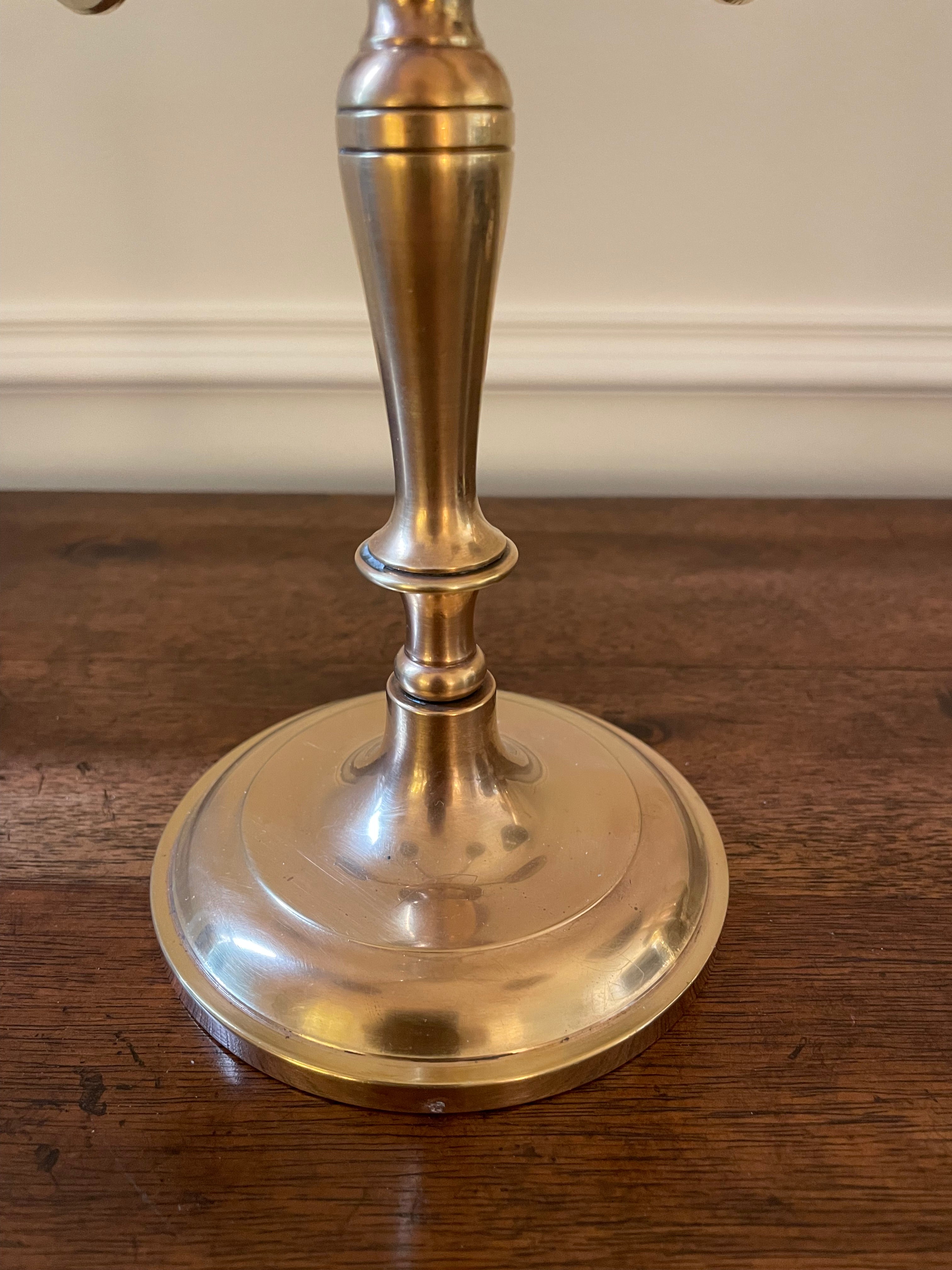 Vintage Polished Baldwin Brass 5 Arm Candelabra Made in USA, approx 11 inches tall,  11 inches wide
