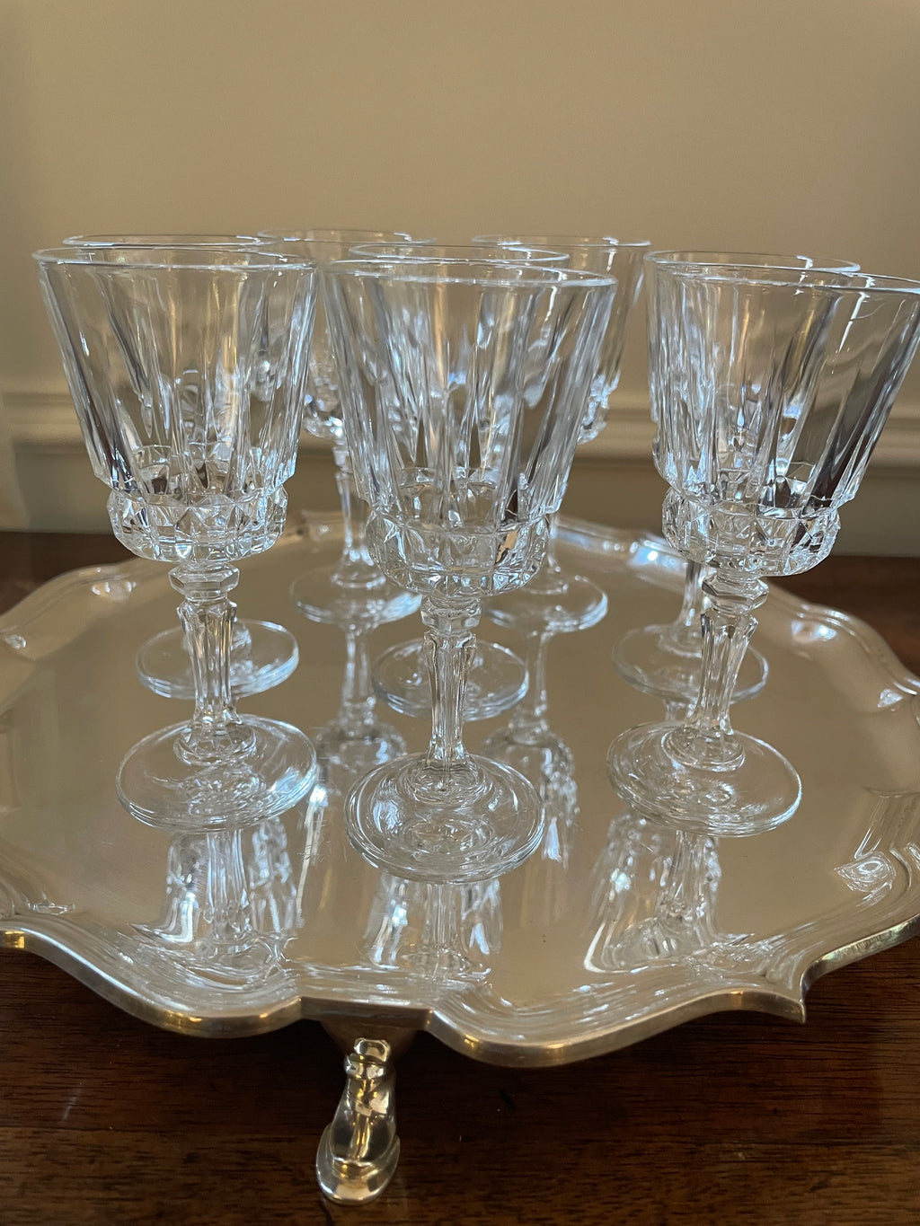1930's Roberts & Belk Sheffield Silverplate Footed Cocktail Tray