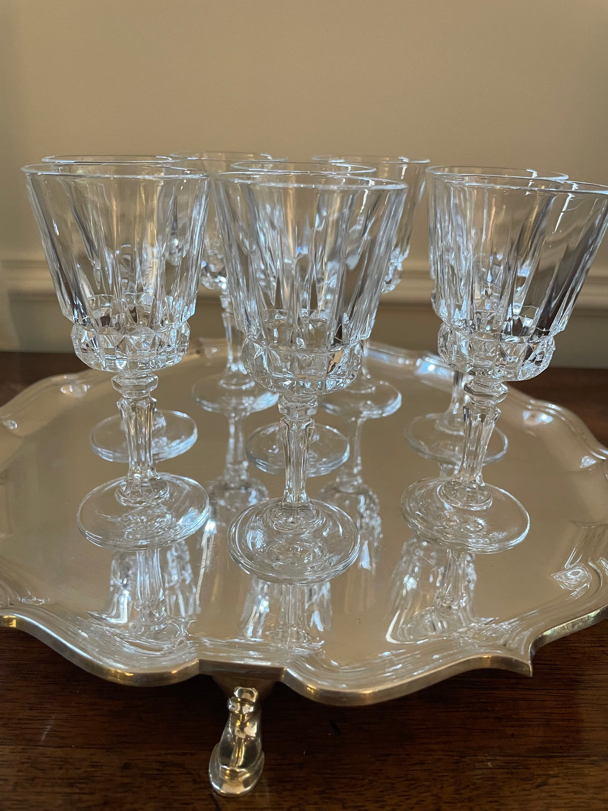 1930's Roberts & Belk Sheffield Silverplate Footed Cocktail Tray