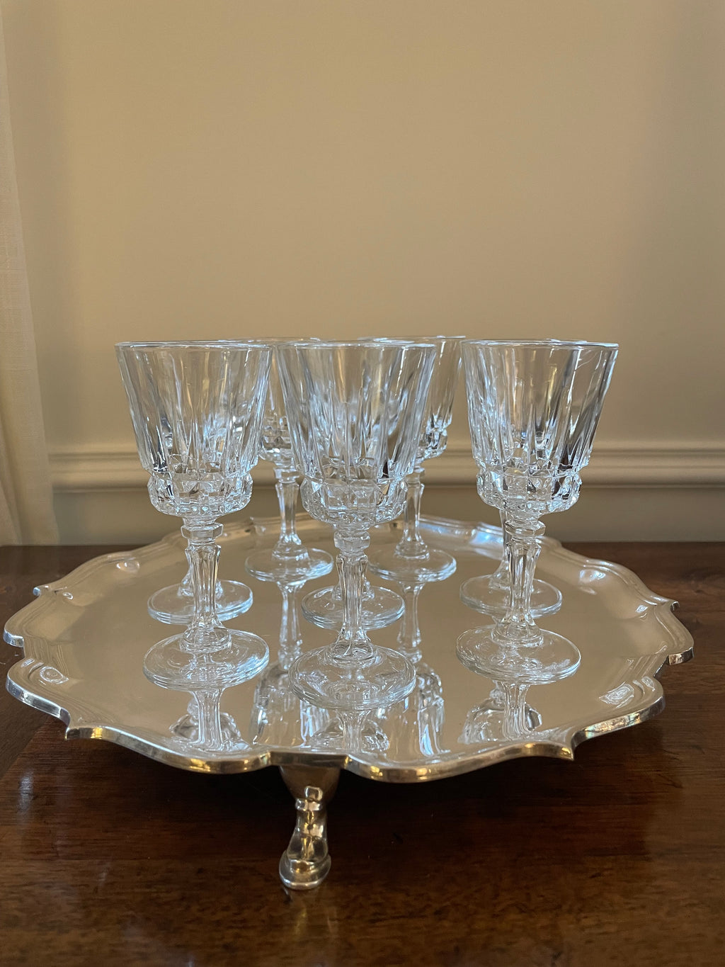 1930's Roberts & Belk Sheffield Silverplate Footed Cocktail Tray
