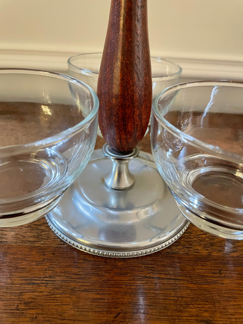 Vintage Mid-Century Three-Bowl Cocktail & Relish Server