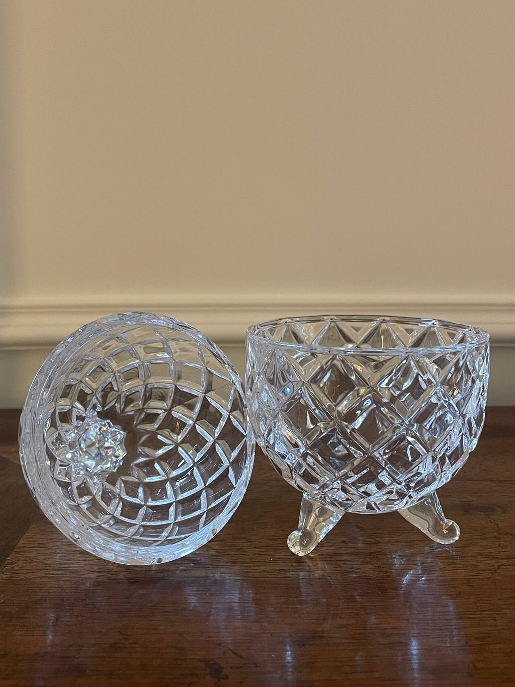 Vintage Pineapple Crystal Candy/Nut jar, 7 inches tall, 3.5 inches wide