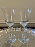 Pair Vintage Crystal Nick & Nora Tulip-Shape Cocktail, Wine Glasses