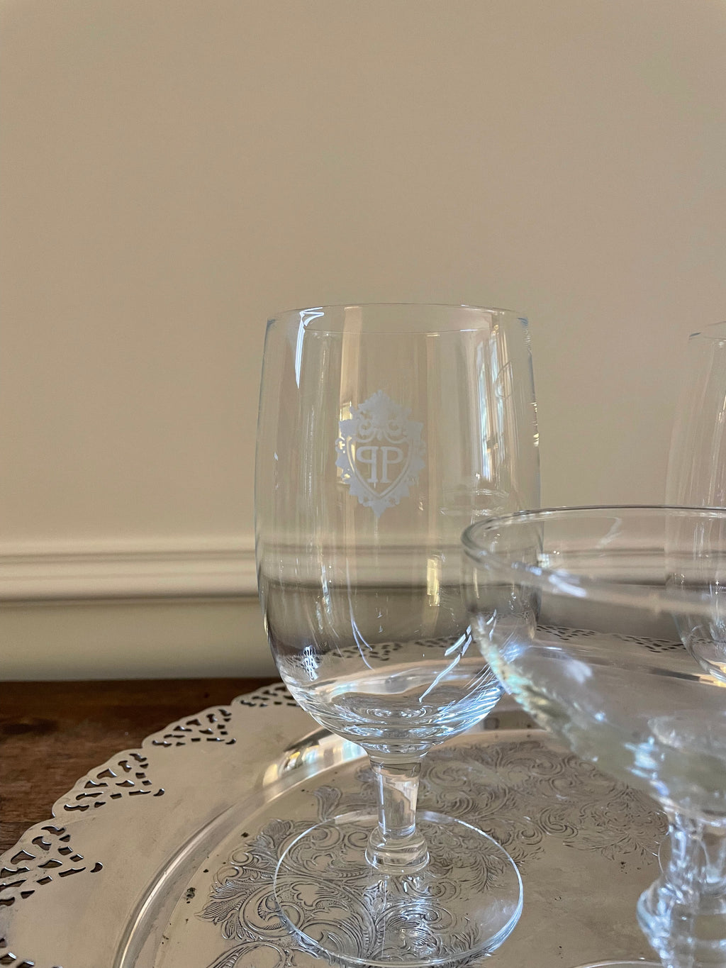 Plaza Hotel Glassware, Set of 3, Coupe (1), Pair Iced Beverage Glasses (2)