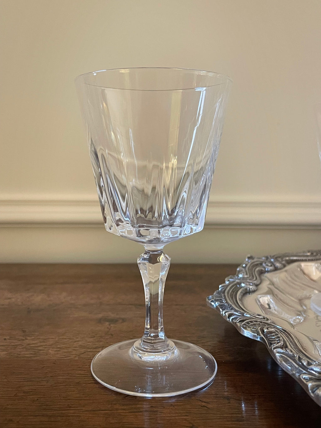 Set of 10 vintage Cristal D'Arques - Diamant crystal cocktail, white wine glasses