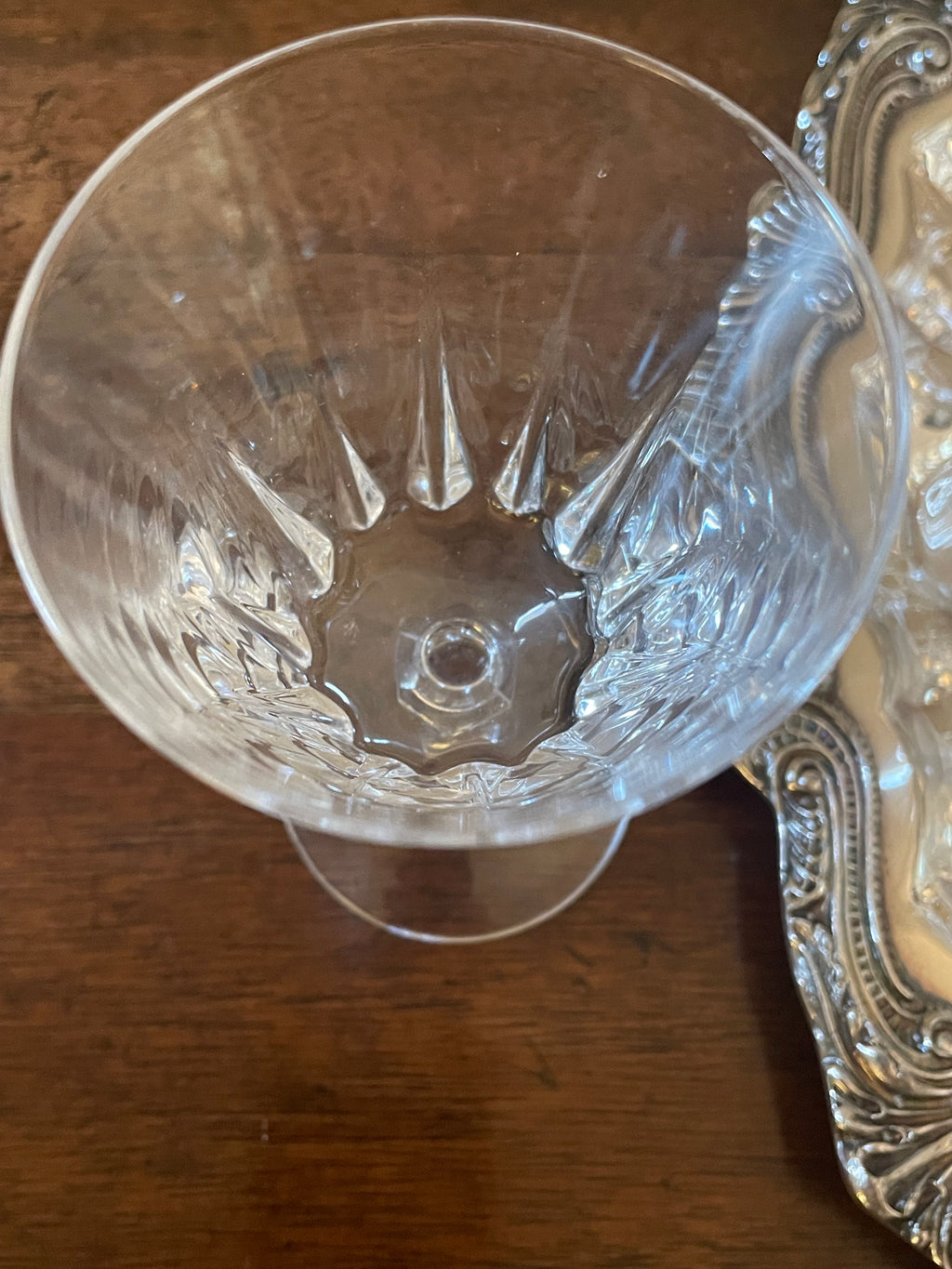 Set of 10 vintage Cristal D'Arques - Diamant crystal cocktail, white wine glasses
