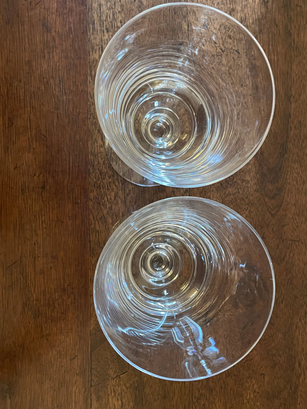 Vintage Val Saint Lambert State Plain Belgian Crystal Cocktail, Water, Wine Glasses, Pair