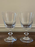 Vintage Val Saint Lambert State Plain Belgian Crystal Cocktail, Water, Wine Glasses, Pair