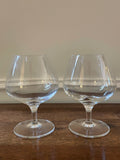 Pair Vintage Crystal Brandy Snifters
