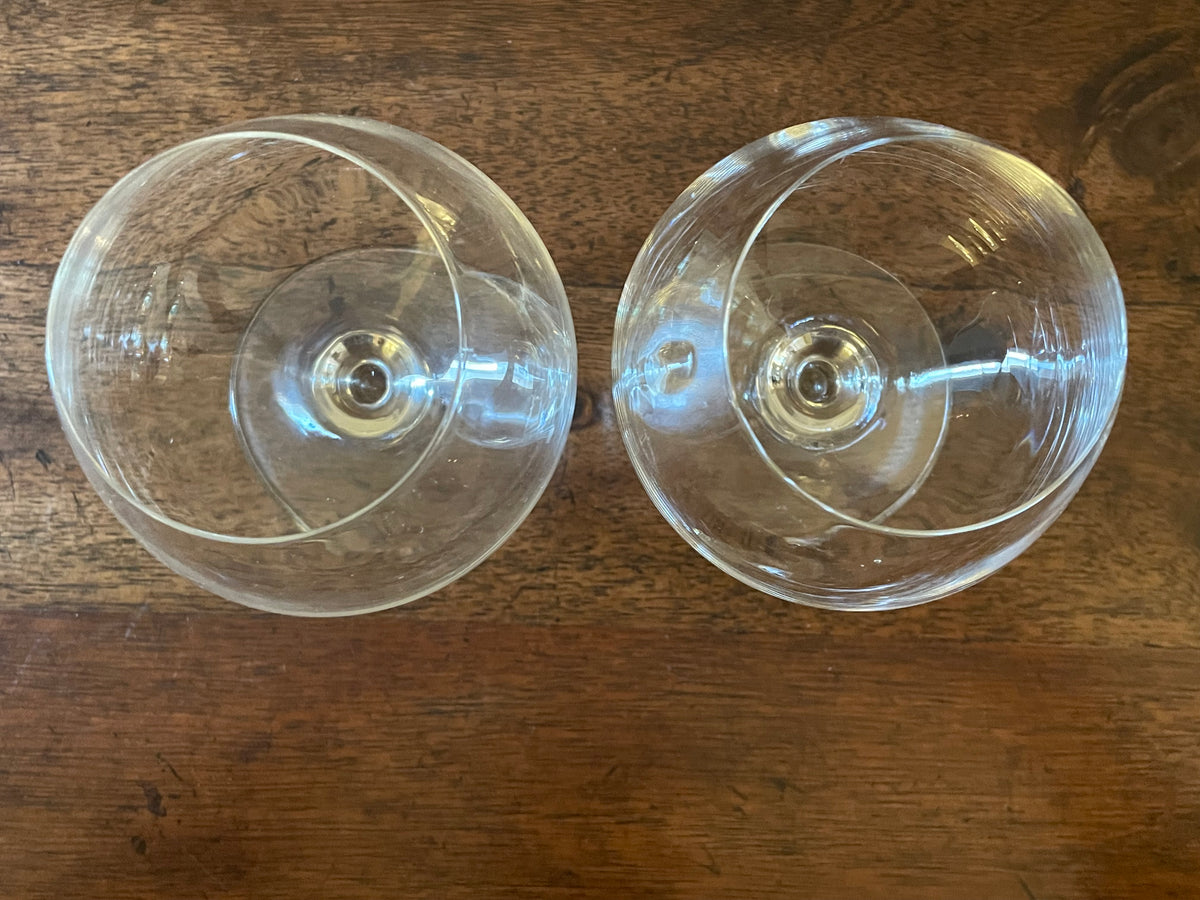 Pair Vintage Crystal Brandy Snifters