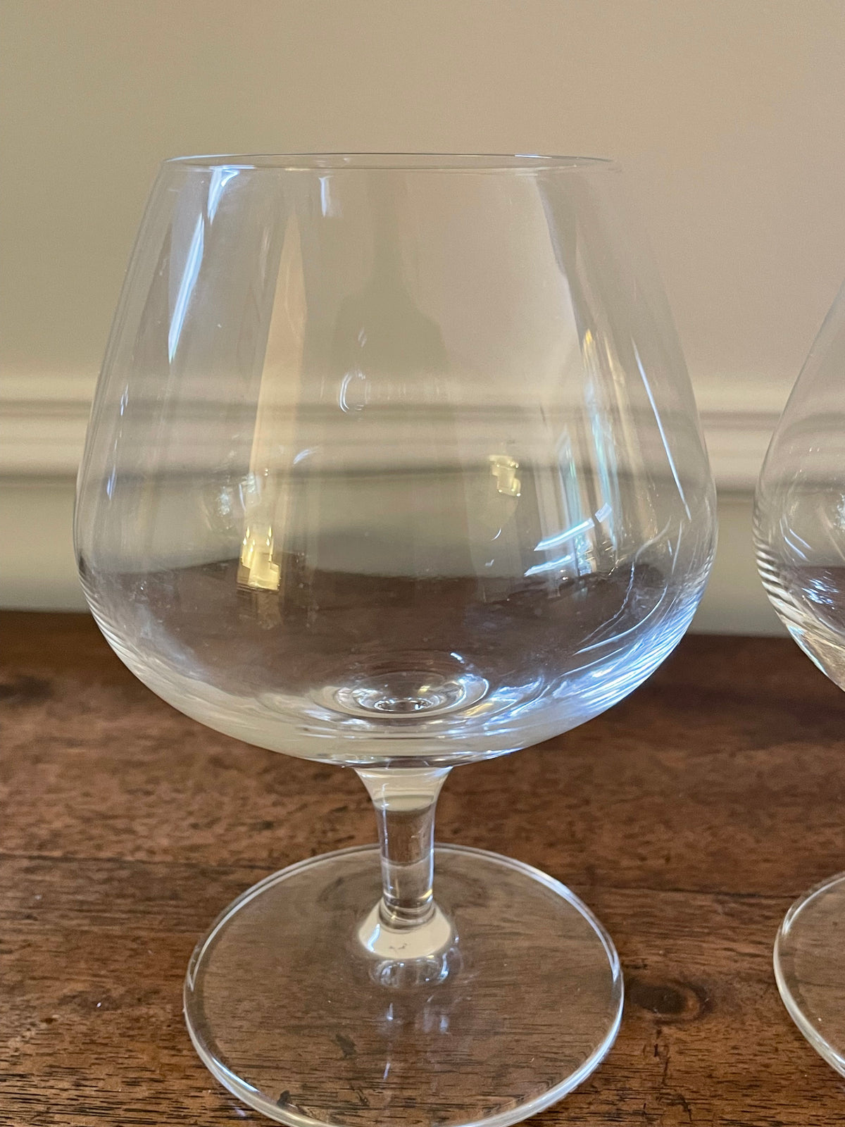 Pair Vintage Crystal Brandy Snifters