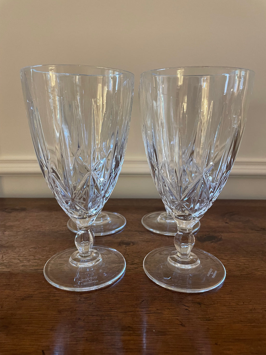 Set of 4 Marquis by Waterford Crystal Goblets, water or iced beverage size