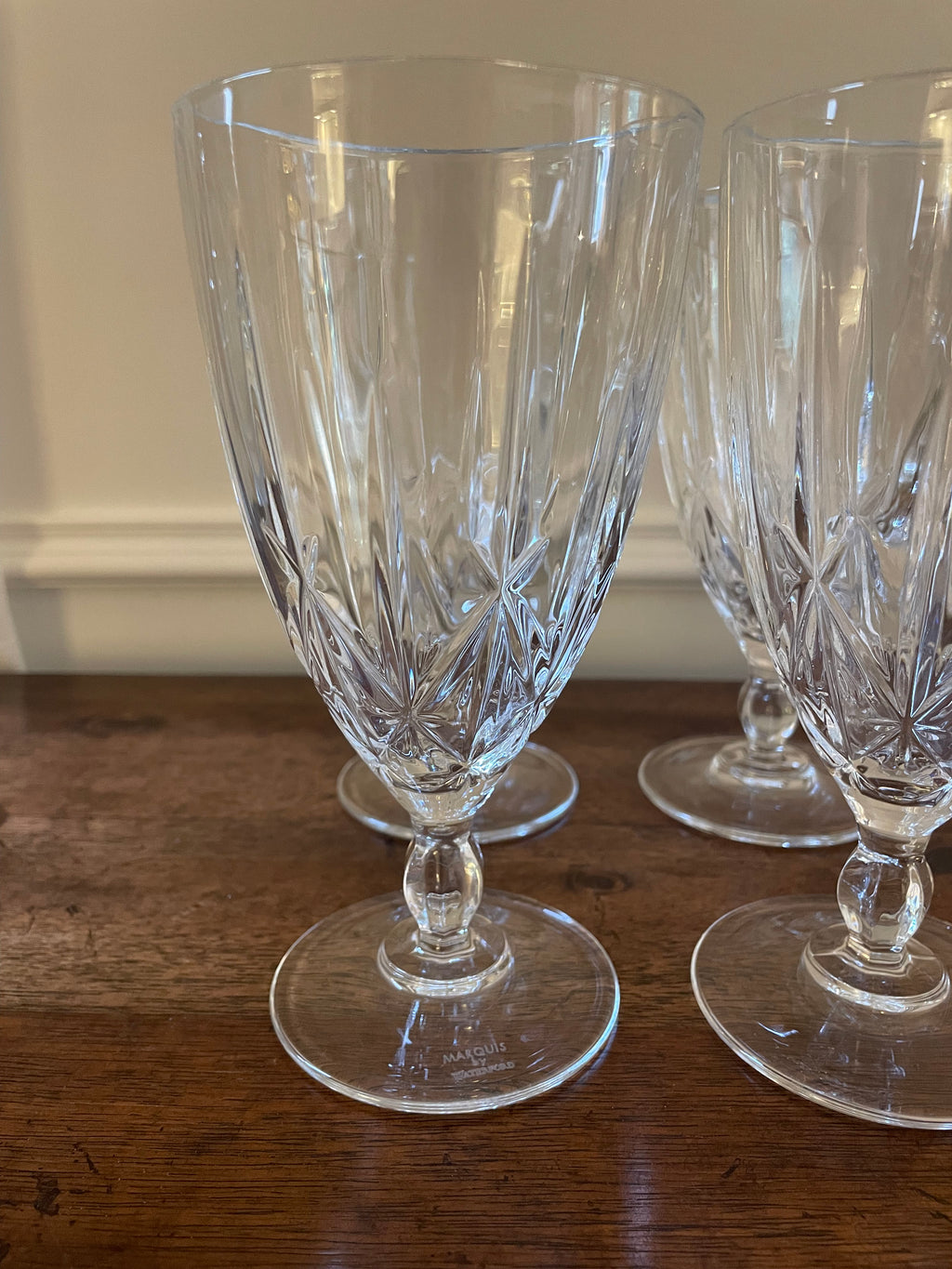 Set of 4 Marquis by Waterford Crystal Goblets, water or iced beverage size